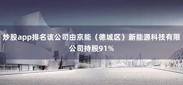 炒股app排名该公司由京能（德城区）新能源科技有限公司持股91%